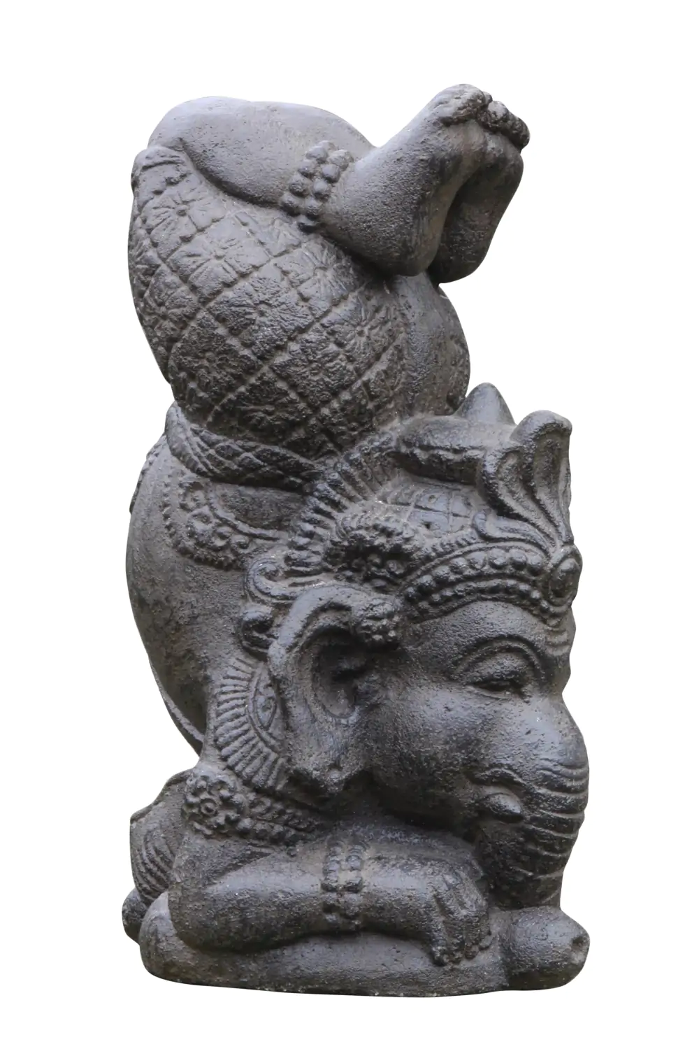  Product image 3 of the product “Ganesha with headstand in lotus pose , 35cm height, cast stone, handcrafted & coloured ”